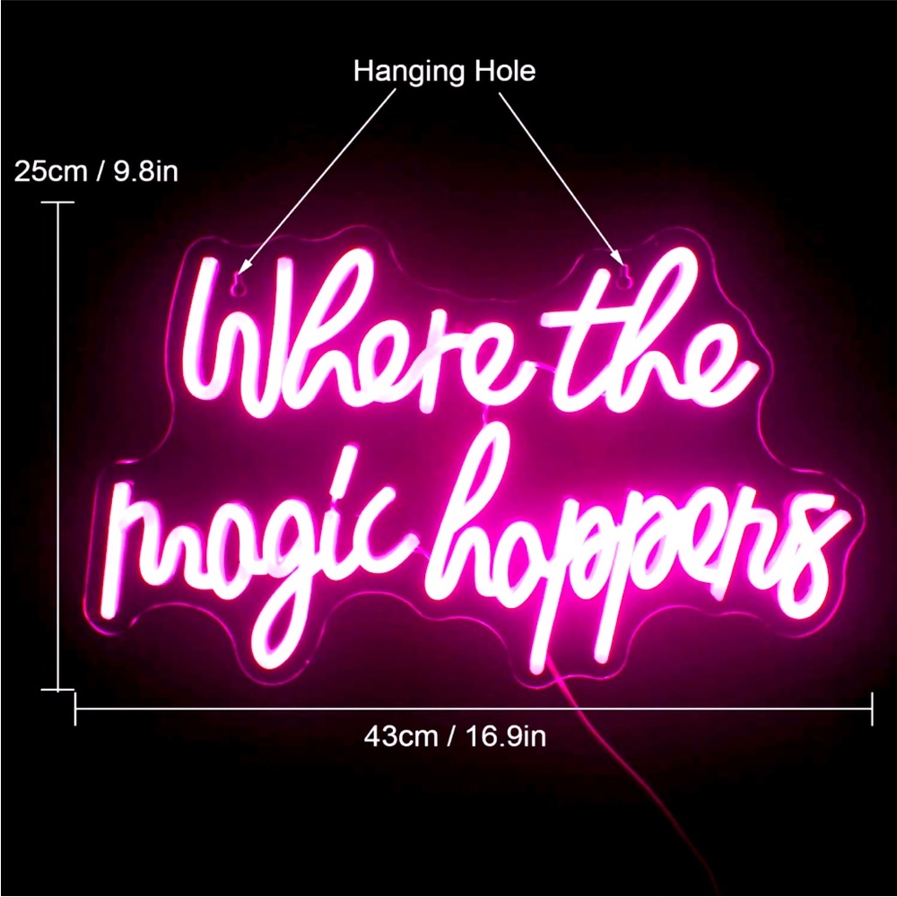 Where the Magic Happens Pink Neon Light Party Wedding Date Night Couple Decor - Picture 4 of 6